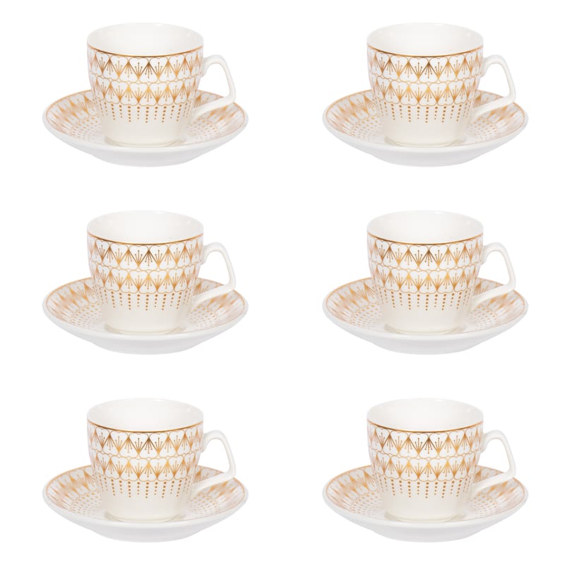 Tea Set 12pc Hearts Gold