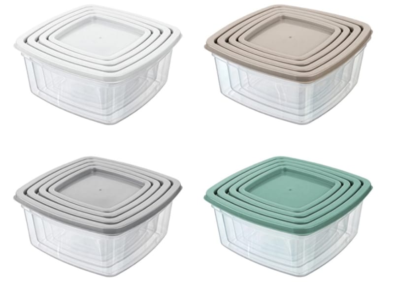 11814-Tuffex Pure Storage Box Set 4pc Square (300-500-850ML-1.35L)