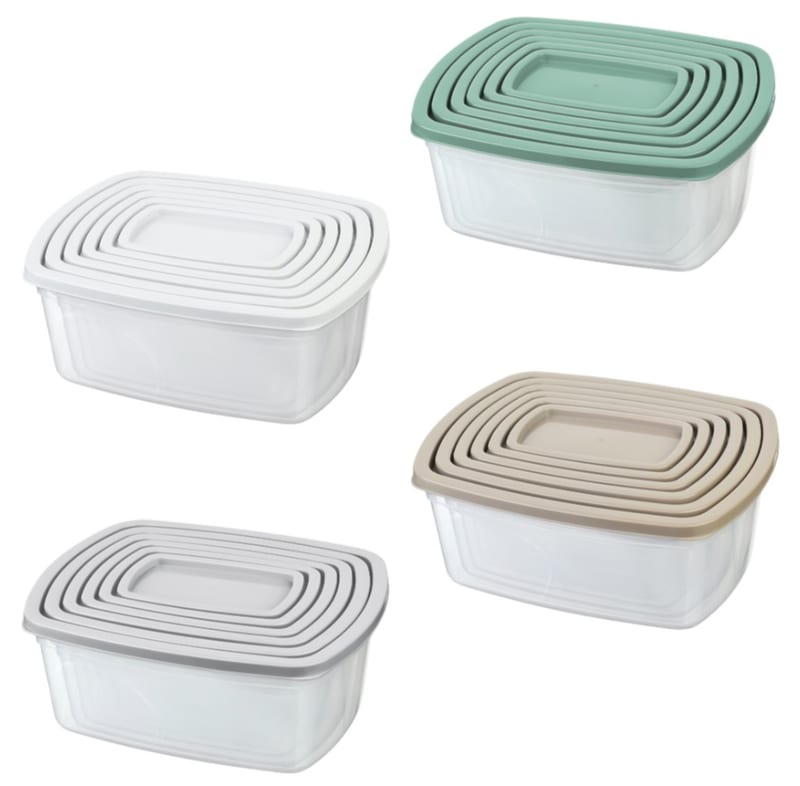 11815-Tuffex Pure Storage Box Set 6pc Oblong (250-500-750ML-1.25-2-3L)