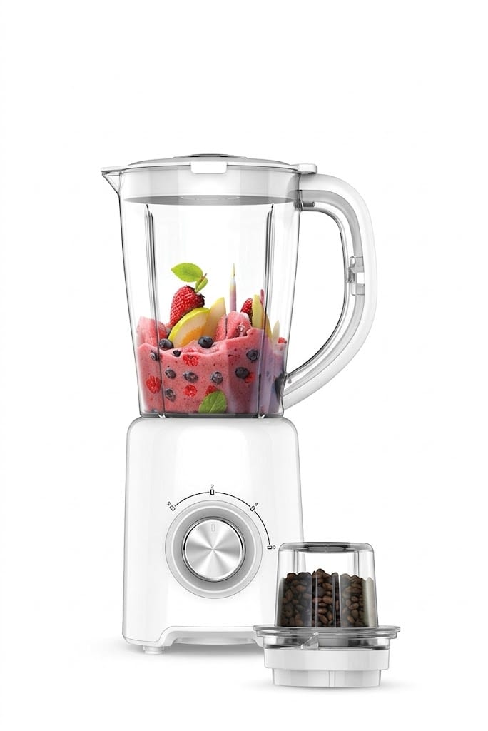 2 in 1 500w Blender With Grinder - White