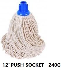 Cleaning Mop Head 12 inch (Push In Socket) 50 Pieces In A Box (paking off 10)