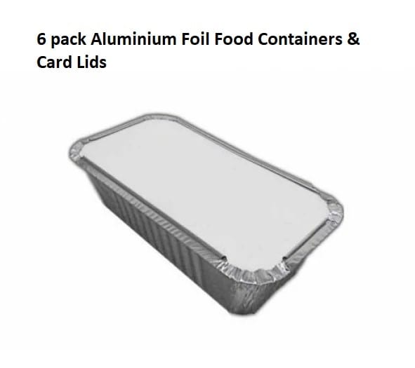 6 Pack Foil Containers with lid