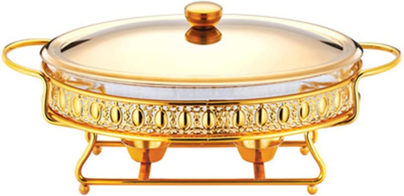 Luxury Buffet Food Warmer Chafing Dishes 3 Litre GOLD OVAL