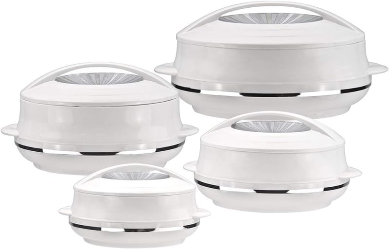 Olympic Insulated Hot Pot Set 4pc White (0.8-1.2-1.6-2.5L)