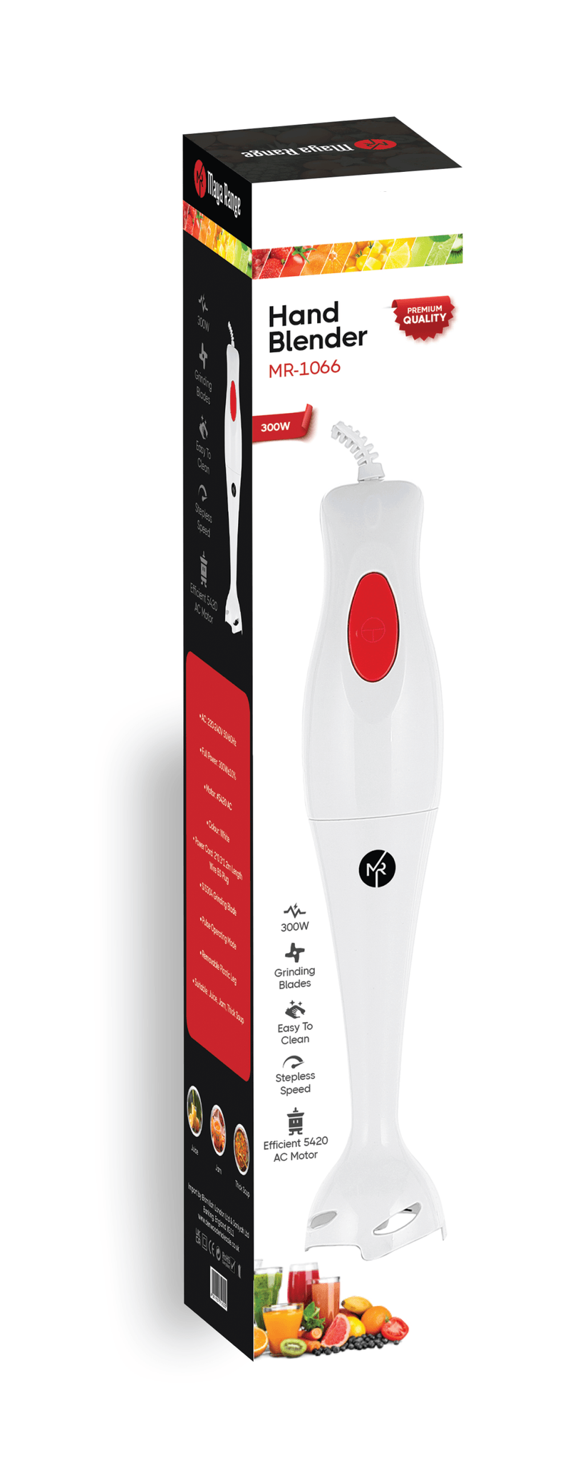 WHITE HAND BLENDER PLASTIC LEG 300W