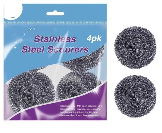4pc Stainless Steel Scourers