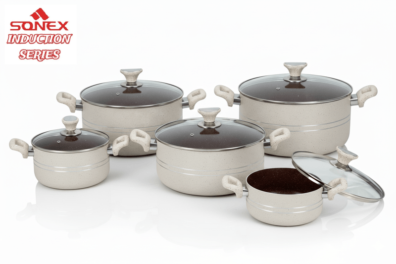 Non Stick Galaxy Set 5 Pieces CREAM/BEIGE 20-28CM (INDUCTION) WHITE