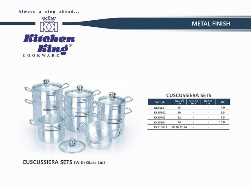 KK Metal-Finish Cuscussiera Set 8 PCS (18-20-22-24 CM)