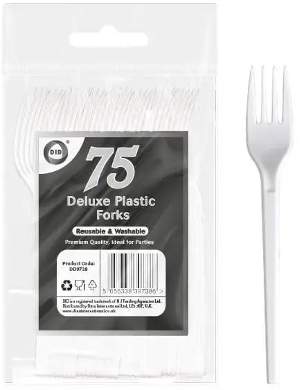 75pc reusable deluxe plastic forks