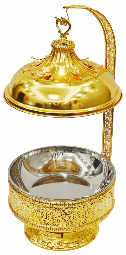 DESIGNER Buffet Dish 8L (Gold Flower)