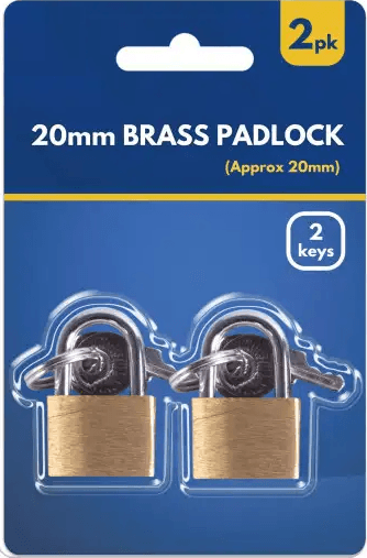 2pc 20mm brass padlocks