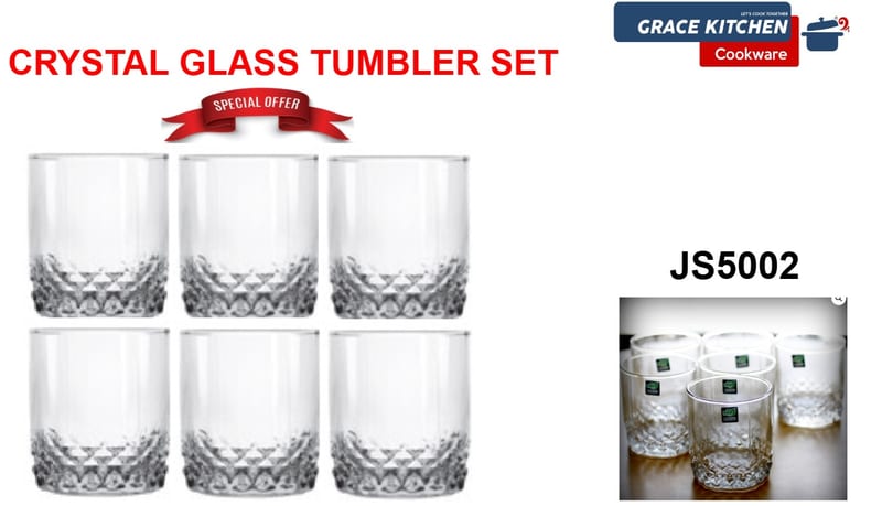 6 PCS CRYSTAL GLASS TUMBLER SET