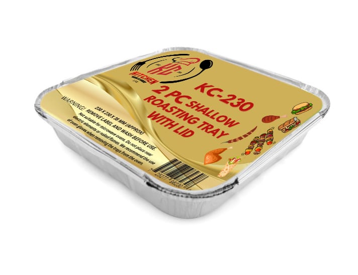 2PC Foil Container with lid 9 x 9 x 1.5