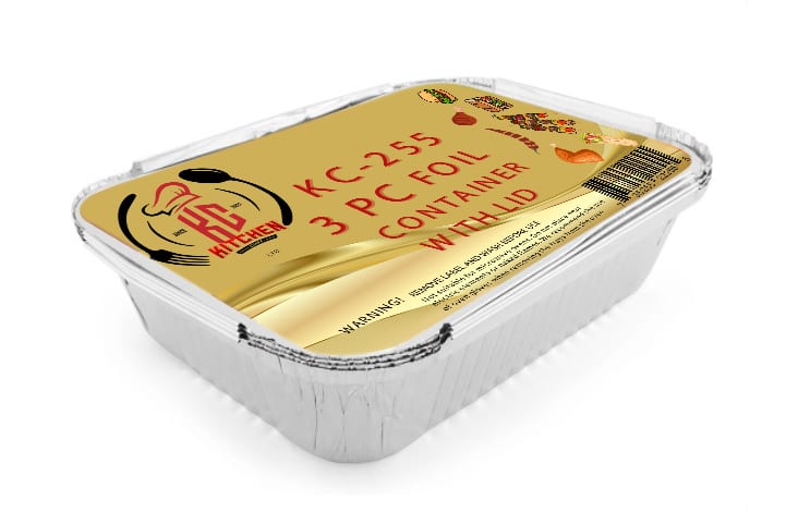 3PC Foil Container with LID 2500ml
