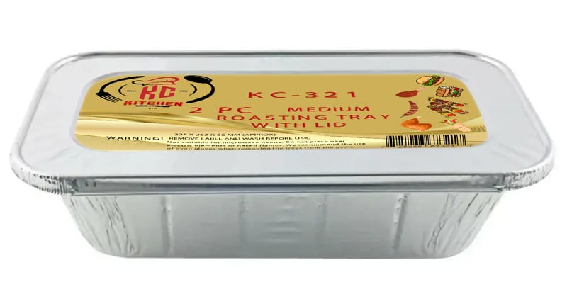 2PC Medium Foil Container with LID