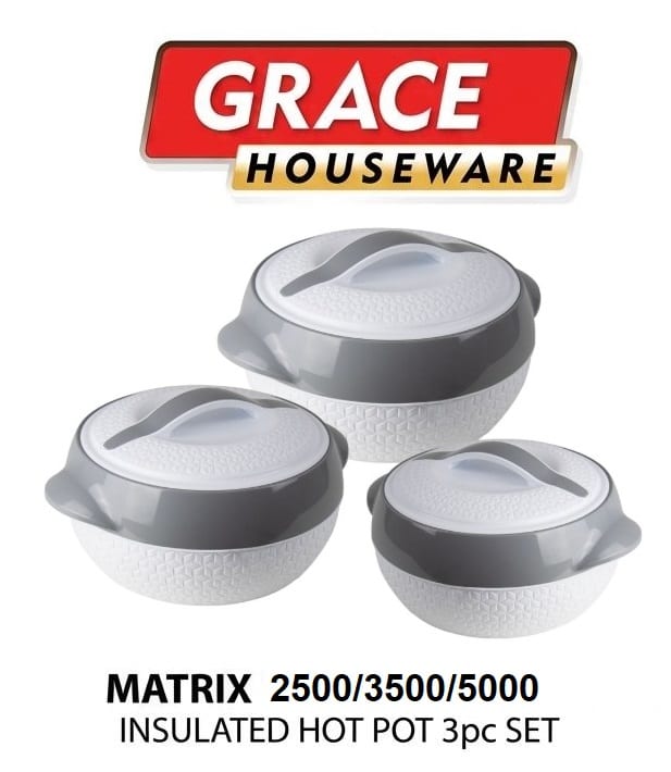 Matrix Hot Pot 3 PCS (2.5/3.5/5L) WHITE/GREY