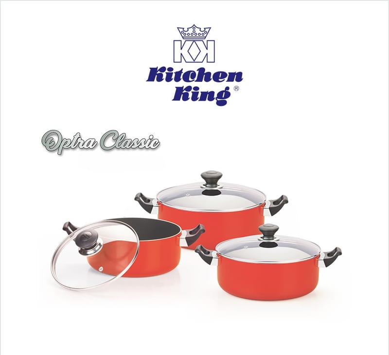 KK Optra Classic Wok Set Non-Stick (Induction) (20-22-26 CM)