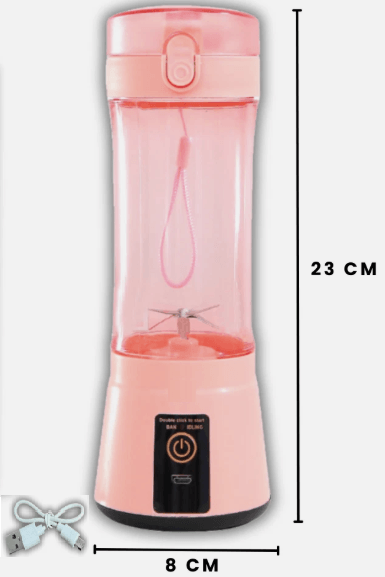 JUICER BOTTLE USB RECHARGEABLE 800MAH 20W 380ML PINK