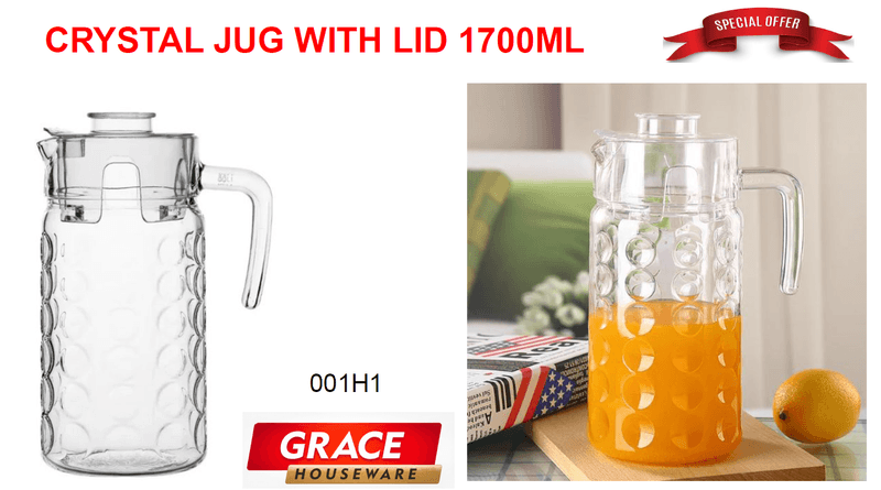 GLASS JUG WITH LID 1850 ML