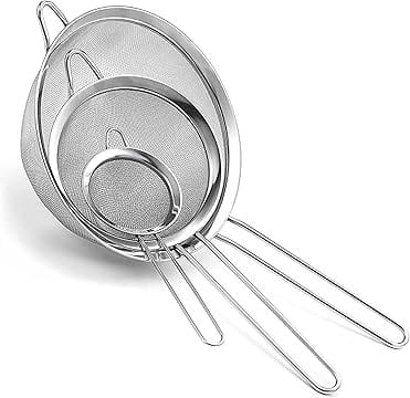 Stainless Steel Sieves and Strainers Set of 3 Tea Strainer (8cm 12cm 18cm)