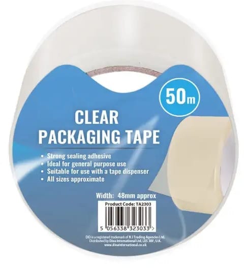 50m x 48mm clear packaging tape