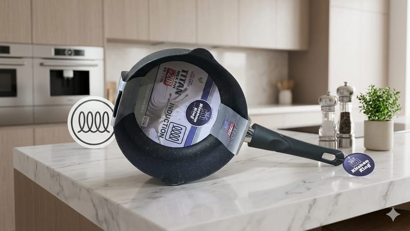 KK-Titan Milk Pan Marble Coating Black Non-Stick (INDUCTION) 18cm