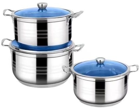 Stainless Steel Stockpot Casserole Set with Lid (28-30-32CM) (INDUCTION)