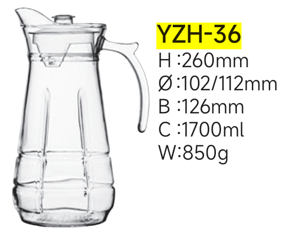 Crystal Jug with Lid 1.7L