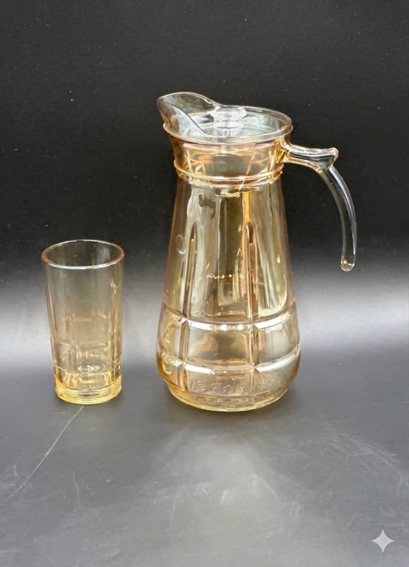 7PCS COLORED TUMBLER GLASS WITH JUG SET
