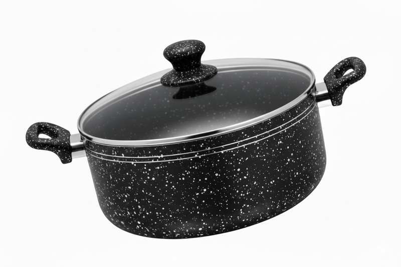Sonex Marble Coating Non Stick, Casserole Glass Lid (INDUCTION) 40CM